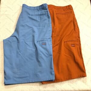 Dickies Work Shorts Bundle Mens 44 Blue Orange Utility Pockets Y2K Baggy Skater